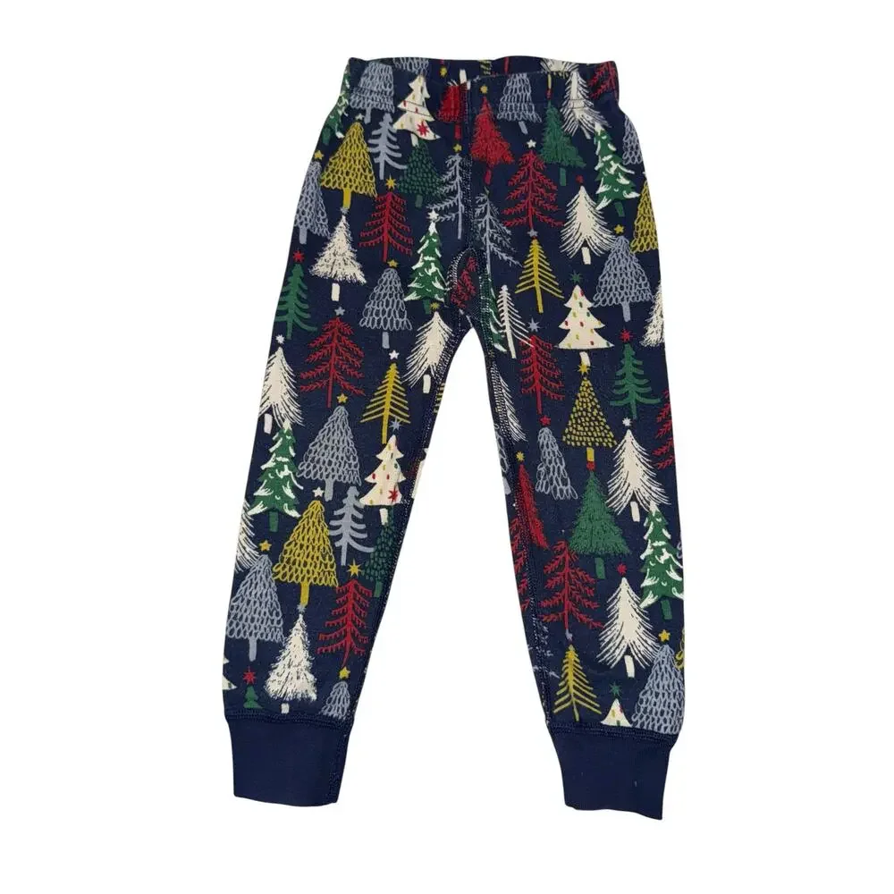 Hanna Andersson Organic Cotton Christmas Tree Pajama Set Toddler Size 3T Holiday